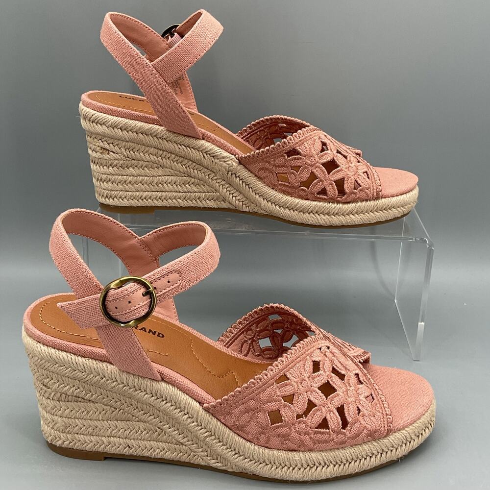 NEW Lucky Brand Women’s Coyna Floral Espadrille Wedge Sandals Bellini Size 8M
